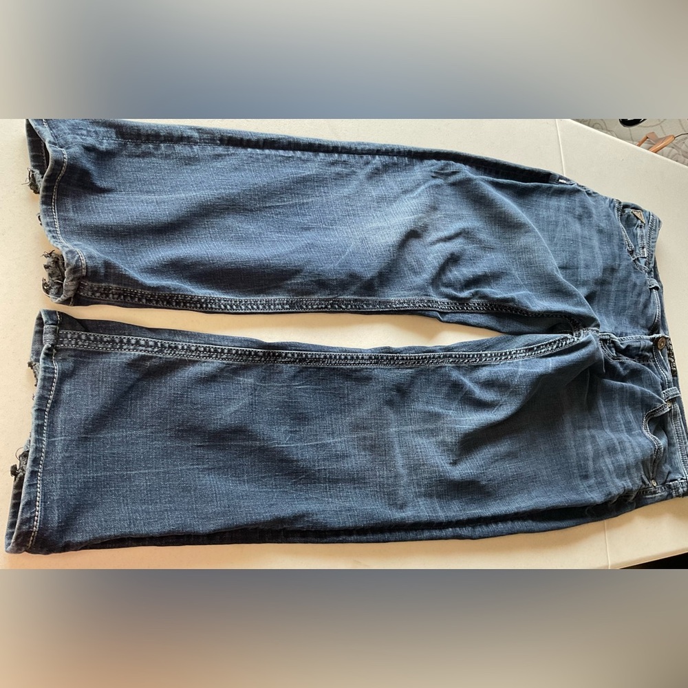 Salvage Supply Co Mayhem Straight Jeans Men’s 38 Buckle Distressed Denim size 38